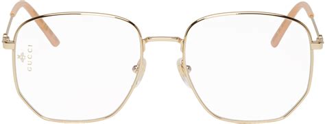 gucci gold & pink square glasses